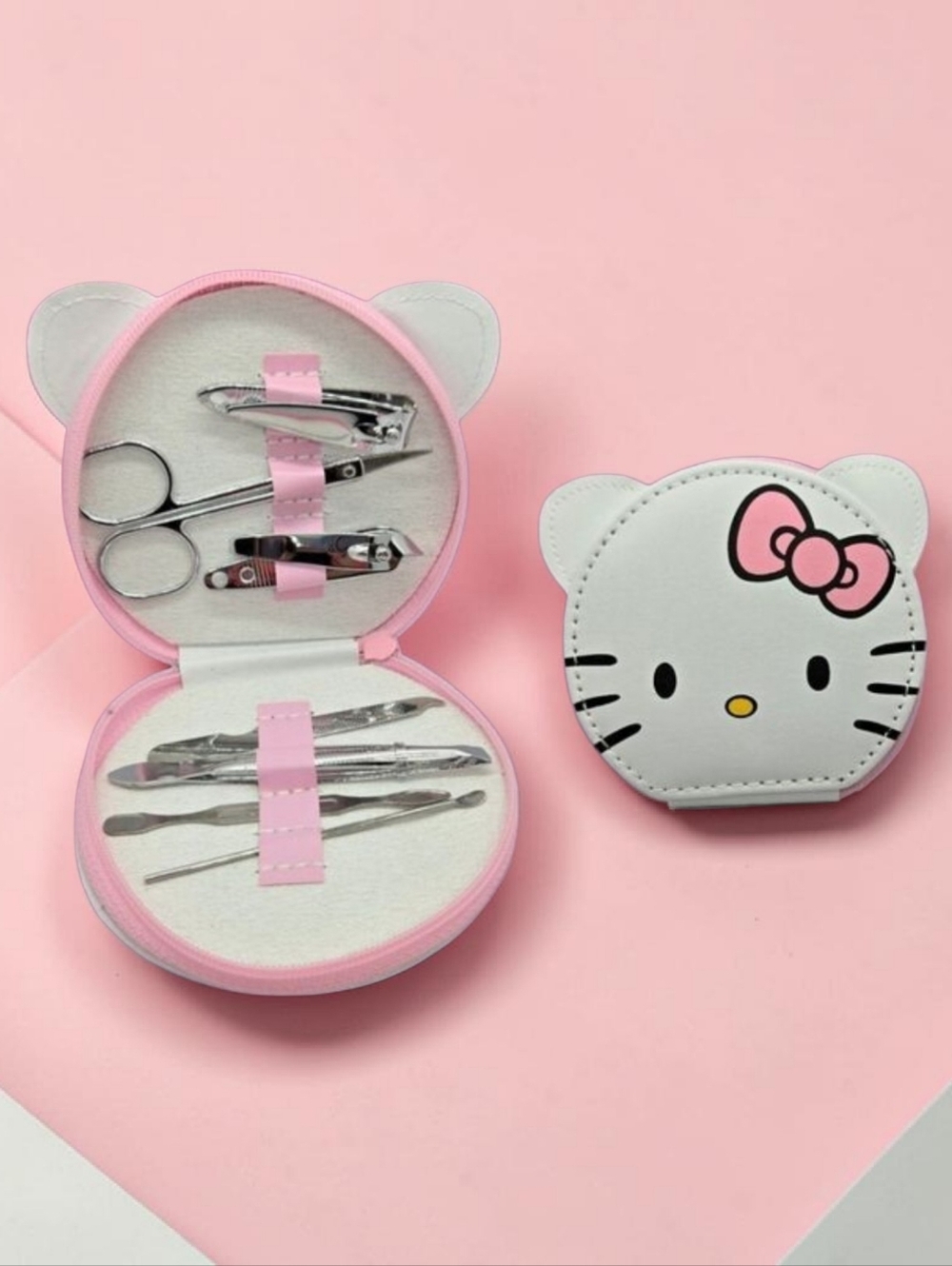 Hello Kitty Nail Care Kit – Kawaii Travel Manicure Set White Case 8pc Y2K Gift